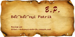 Bökönyi Patrik névjegykártya