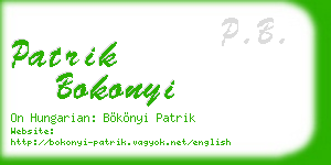 patrik bokonyi business card